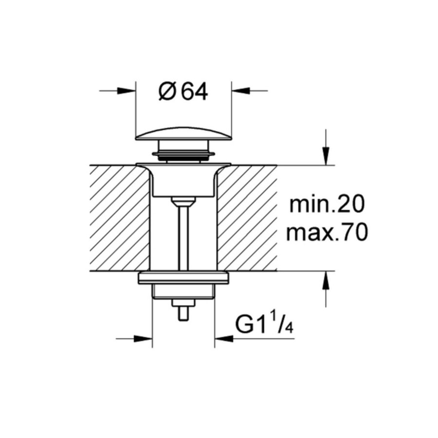 Waste Grohe Others met Push Open Plug Cool Sunrise Geborsteld