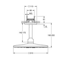 Regendoucheset Grohe Rainshower SmartActive Cube 31 cm met Plafondarm Supersteel