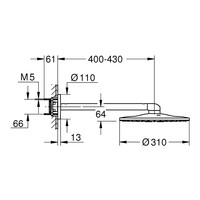 Regendoucheset Grohe Rainshower SmartActive 31 cm met Wandarm Supersteel