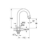 Fonteinkraan Grohe Universal 1/2" Met C-Uitloop Supersteel