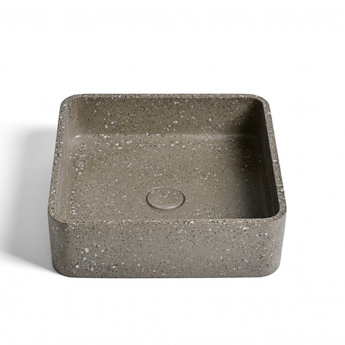 Waskom Ideavit Idea.Zoe 39x39x12 cm Vierkant Terrazzo Grijs/Bruin 