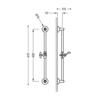 Glijstang Tres Clasic 60 cm RVS