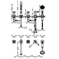 Badrandkraan Tres Clasic Mengkraan Incl. Omstelknop en Handdouche RVS