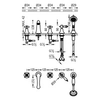 Badrandkraan Tres Clasic Mengkraan Gebogen Incl. Omstelknop en Handdouche RVS