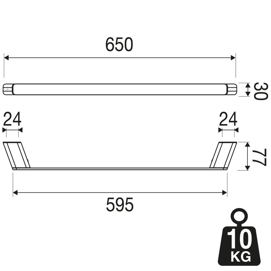 Handdoekrek Geesa Shift 65 cm Geborsteld RVS