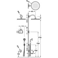 Regendoucheset Tres Clasic Inbouw Elektronische Thermostaat Incl. Handddouche 3-weg RVS