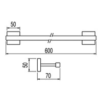 Handdoekhouder Tres Cuadro 60 cm Mat Wit