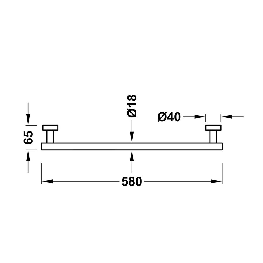 Handdoekhouder Tres Max 58 cm RVS