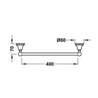 Handdoekhouder Tres Clasic 40 cm RVS