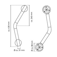 Hoekbadgreep Met Antislip Wiesbaden Ridder Ken 43 cm Chroom