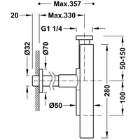 Sifon Tres Complementos Met Mantel Mat Zwart
