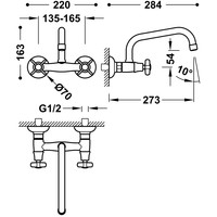 Keukenmengkraan Tres Cocina Inbouw Kruisgreep RVS