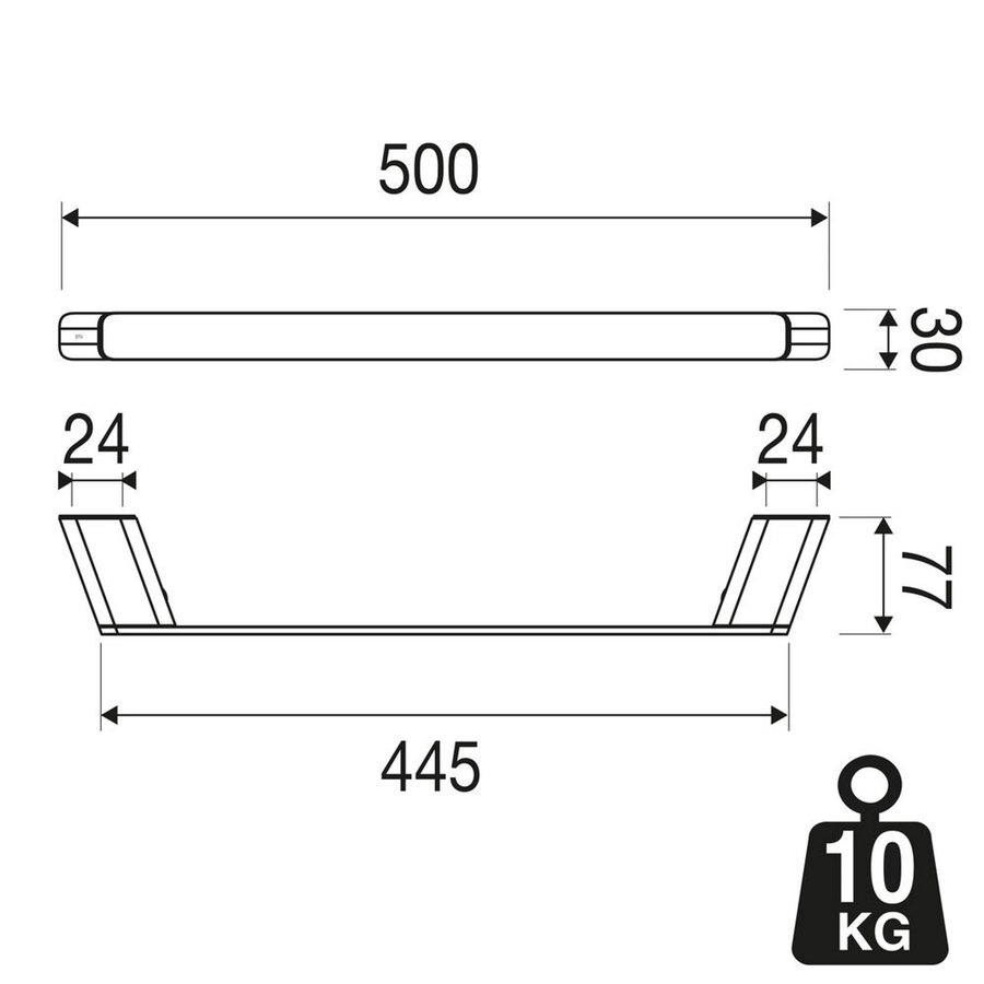 Handdoekrek Geesa Shift 50 cm Chroom