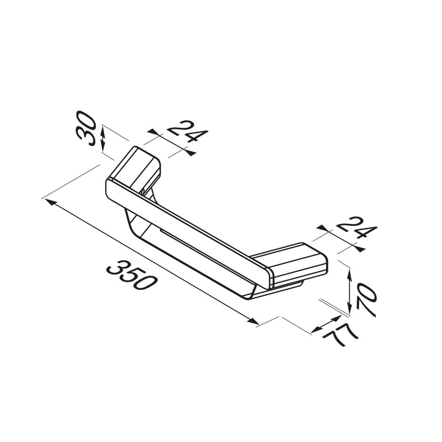 Douchemand Geesa Shift 35 cm Zwart Metaal Geborsteld