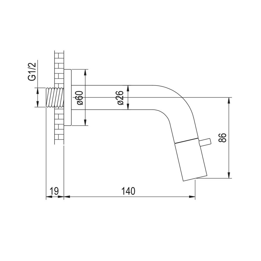 Fonteinkraan Brauer Black Edition Inbouw 14 Cm Mat Zwart