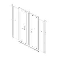 Nisdeur Lacus Stromboli Evo 2 Schuifdeuren 180x200 Cm Chroom
