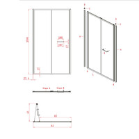 Nisdeur Lacus Ponza Evo Vouwdeur 105x200 Cm Helder Glas Chroom