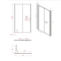 Nisdeur Lacus Ponza Evo Vouwdeur 115x200 Cm Helder Glas Chroom