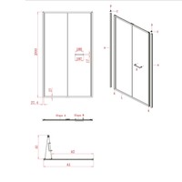 Nisdeur Lacus Ponza Evo Vouwdeur 95x200 Cm Mat Glas Chroom