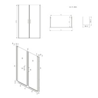 Nisdeur Lacus Giglio Evo Saloon 2 Klapdeuren 110x200 Cm Rookglas Zwart