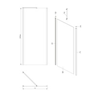 Zijwand Lacus Giglio Evo 70x200 Cm Aluminium Profiel Rookglas Zwart