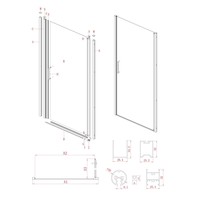 Nisdeur Lacus Giglio Evo 1 Klapdeur 75x200 Cm Helder Glas Chroom