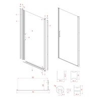 Nisdeur Lacus Giglio Evo 1 Klapdeur 85x200 Cm Helder Glas Chroom