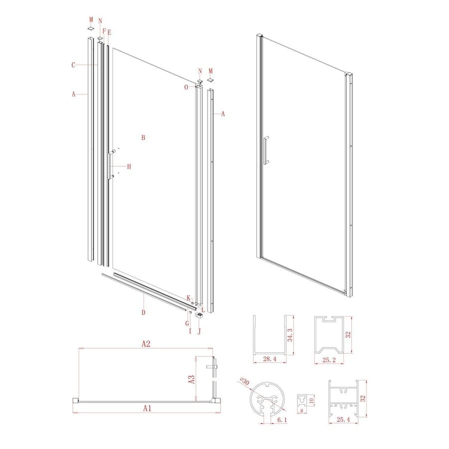 Nisdeur Lacus Giglio Evo 1 Klapdeur 70x200 Cm Rookglas Zwart