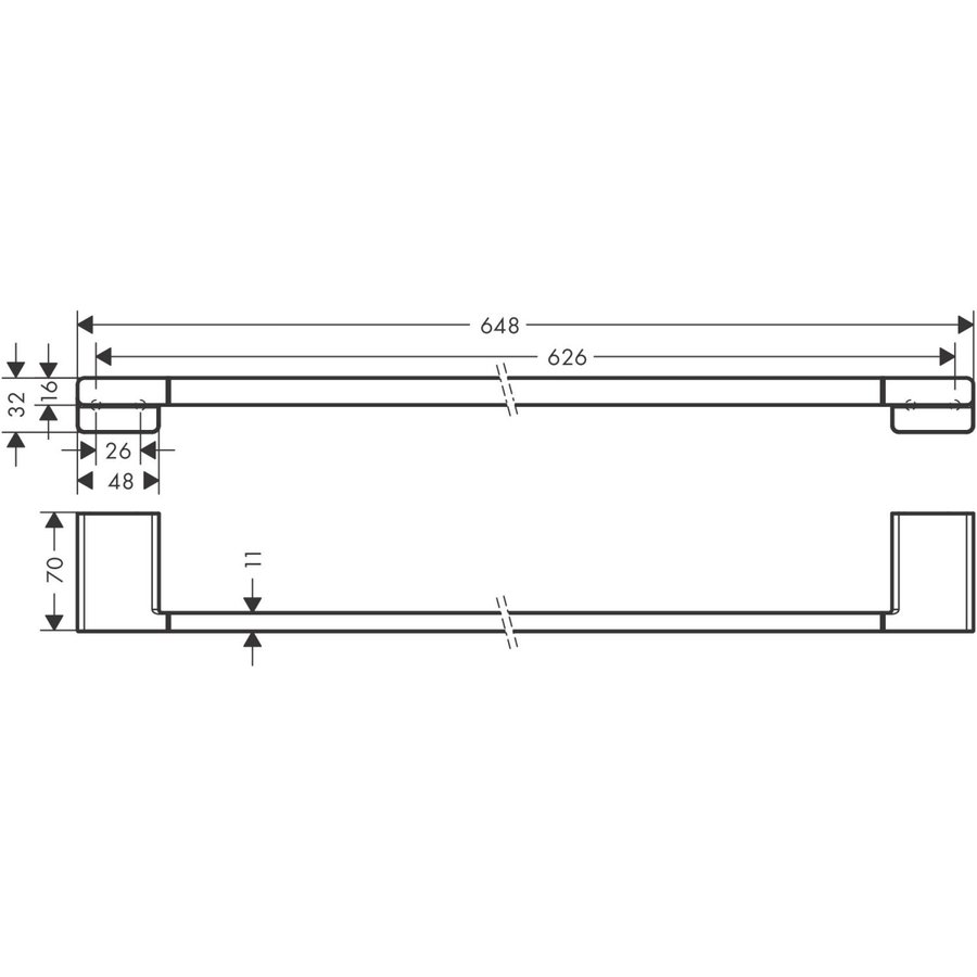 Handdoekrek AddStoris HansGrohe 64,8 cm Chroom