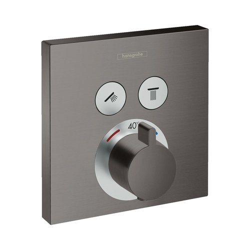 Thermostaat Afbouwdeel ShowerSelect HansGrohe Voor 2 Functies Geborsteld Zwart Chroom 