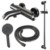 Brauer Opbouwset Bad- en Douchekraan Brauer Gunmetal Edition Thermostatisch Met Glijstang En Handdouche 3 Standen Geborsteld Gunmetal
