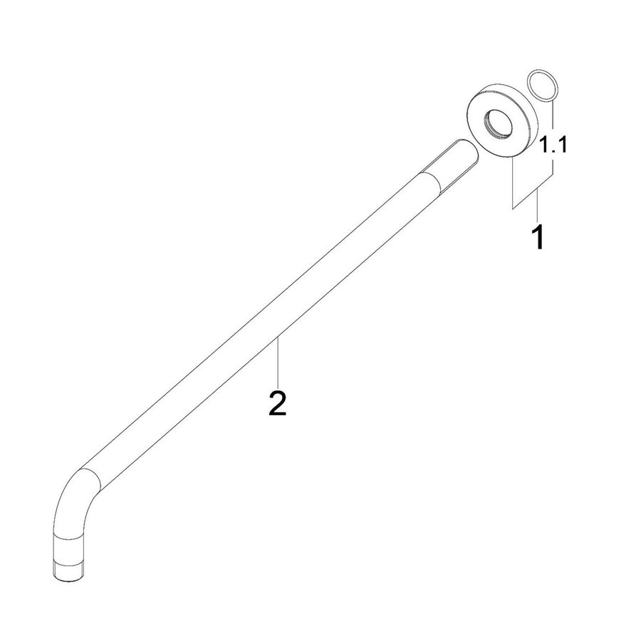 Douchearm Rond Gebogen Caral Wiesbaden Muurbevestiging 45 cm Mat Zwart