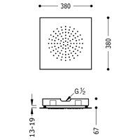 Hoofddouche Tres Plafond 38x38 cm Mat Wit
