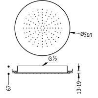 Hoofddouche Tres Plafond 50 cm Rond Mat Zwart