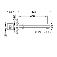 Wandarm Tres 40 cm Mat Wit