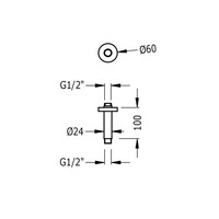 Plafondarm Tres 10 cm Rond Staal