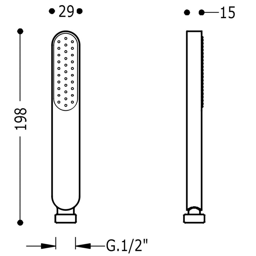 Handdouche Tres Antikalk 1.5x2.9x19.8 cm Afgerond Mat Zwart