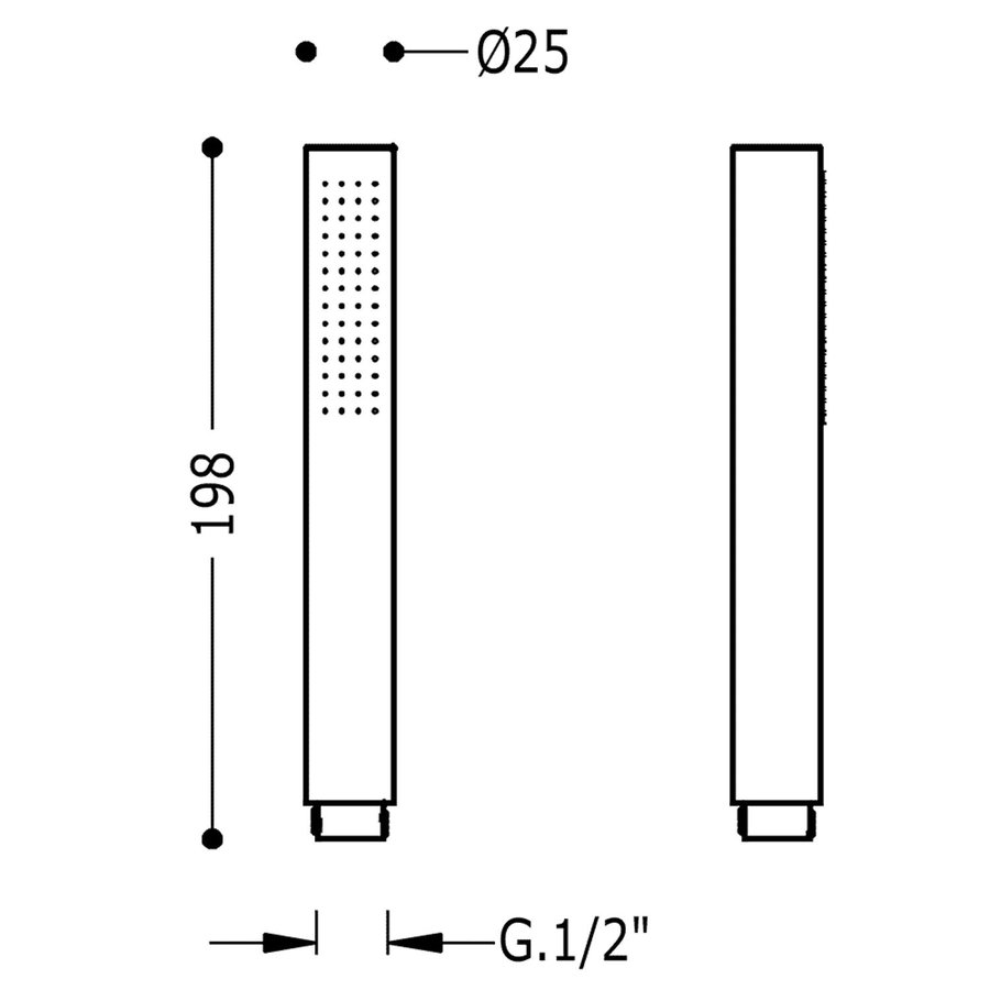 Handdouche Tres Antikalk Ø2.5x19.8 cm Rond Mat Zwart