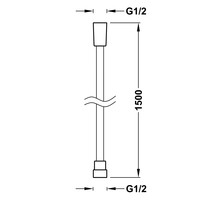 Doucheslang Tres Satijn 1.50 m Mat Wit