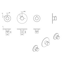 Douchekraan Wiesbaden Dreams Inbouw met 2 Stopkranen Mat Zwart