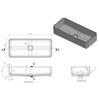 Opbouw Waskom Arcqua Case Rechthoek 60x26 cm Glans Wit