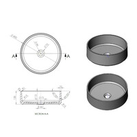 Opbouw Waskom Arcqua Case Rond 40 cm Glans Wit