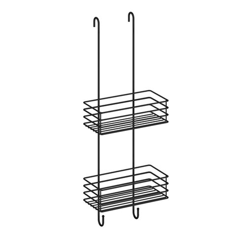 Dubbele Douchemand Hangend Ronde Haken Smedbo Zelfklevend 66x25x12 cm Zwart 