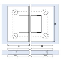 Glasscharnier Just Creating 180 Graden 1 Stuks t.b.v. W2 Gunmetal