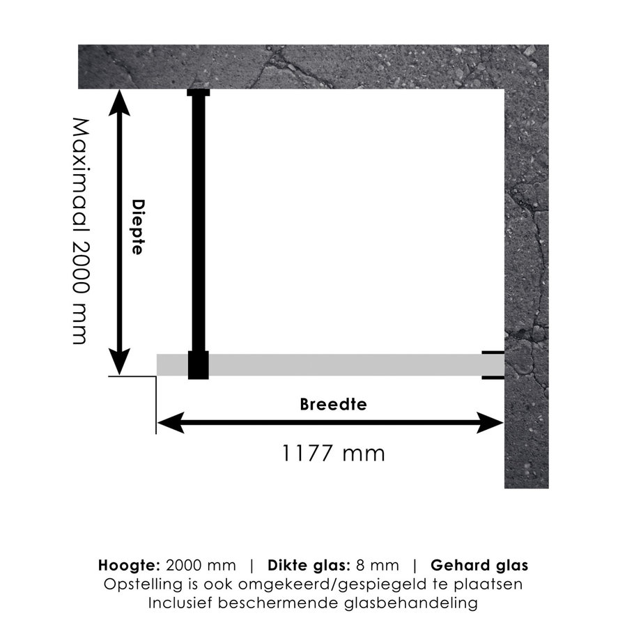 Inloopdouche Compleet Just Creating Profielloos 120 cm Gunmetal