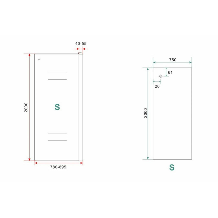 Inloopdouche Met Handdoekhouder Wiesbaden Sita Helder Glas 80x200 cm 8 mm Chroom