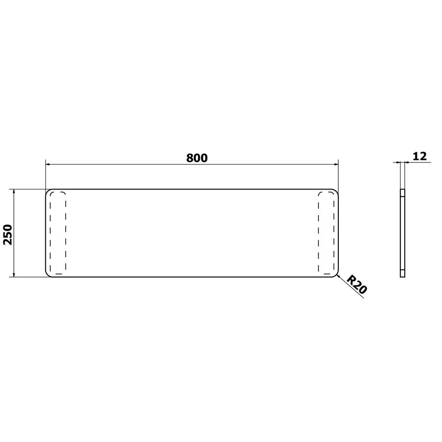 Badzitting Polysan Universal 80x25 cm Zwart