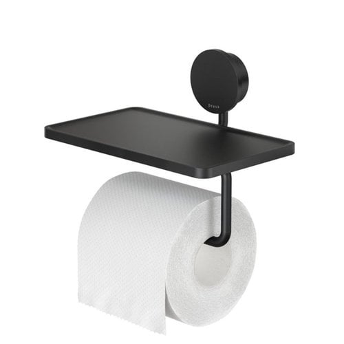 Toiletrolhouder met planchet Geesa Opal  Zwart 