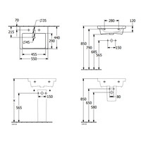 Wastafel Villeroy & Boch Subway 3.0 Geschikt Voor Meubel 44x55x16.5 cm Wit Alpin