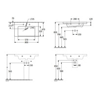 Wastafel Villeroy & Boch Subway 3.0 47x80x16.5 cm Wit Alpin